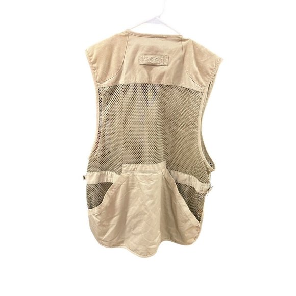 Cabela's Vest Men's Outdoor Gear Mesh Fishing Jacket Pockets Zip Beige Size XL - Picture 2 of 3
